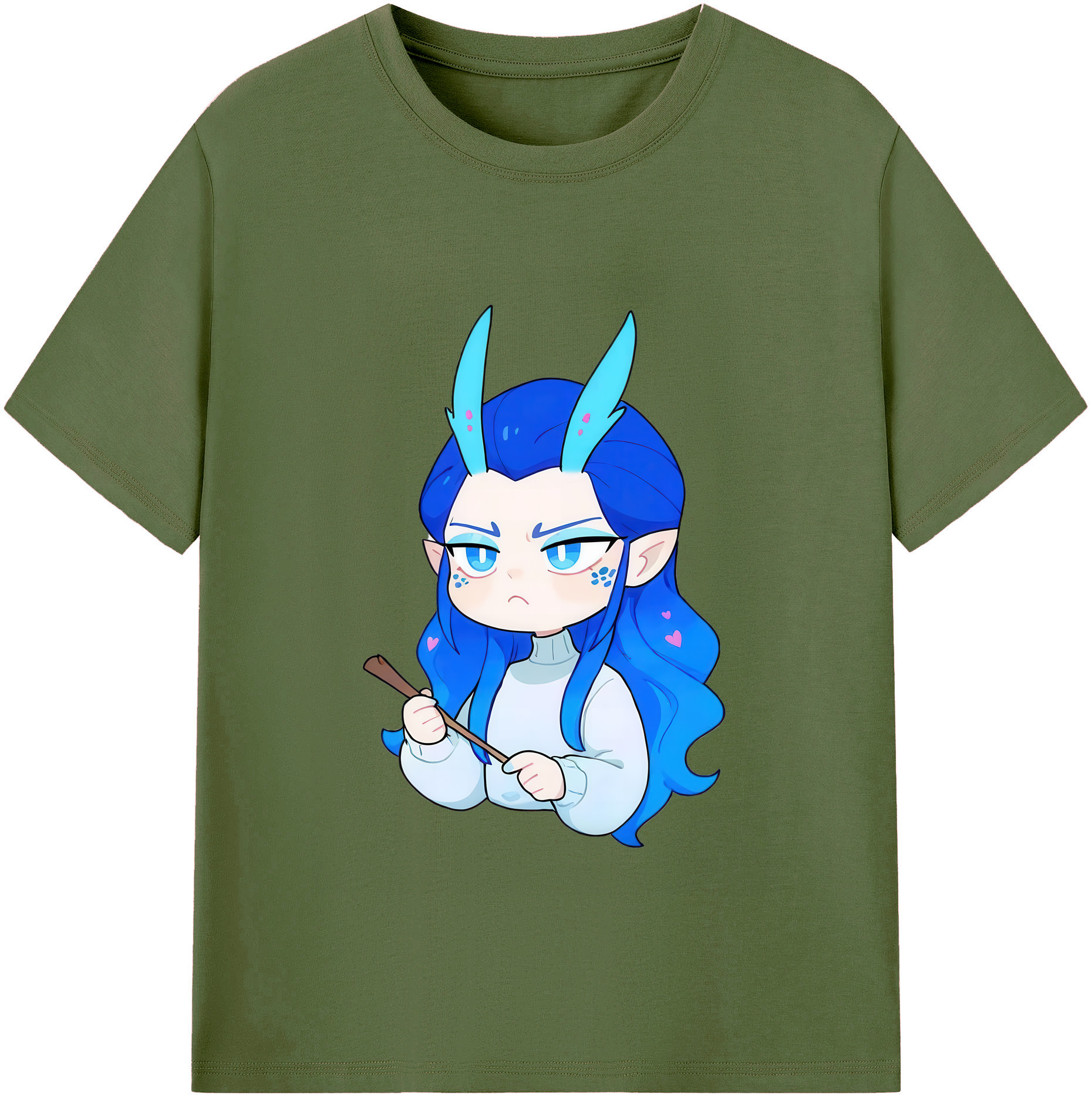 （画像用） Ne Zha 2 ナタ 魔童の大暴れ 綿100％半袖Tシャツ（フロントプリント）